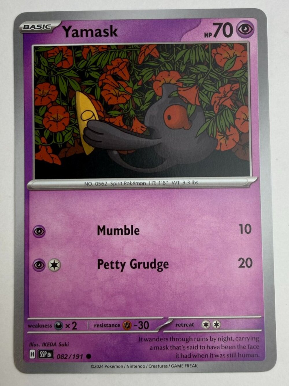 Yamask 082/191 Sv08 Surging Sparks Common 70 HP Regular EN Pokemon TCG